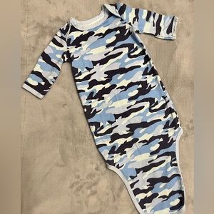 Blue Camo Knotted Gown for Baby